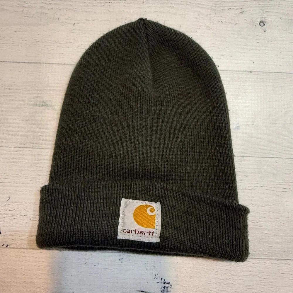 Carhartt dark green toddler beanie knit hat‎